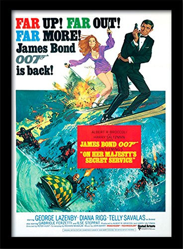 James Bond Gerahmter Kunstdruck, mit Motiv, englischem Text Her Majesty's Service, A3