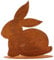 Rostikal® Hasenfigur Rost Deko 23 x 24 cm – Osterdeko für Garten & Balkon, Frühlingsdeko Wohnzimmer – Vintage Deko Osterhase aus Metall, Wetterfeste Gartendeko