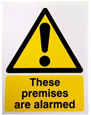 Alarm Warning Sign - 150 x 200 mm (8 x 4 inches) Burglar Alarm House Sign - Functional Warning