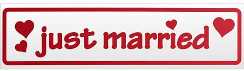 Kiwistar Magnetschild - Just married - für KFZ und sonstige Metalloberflächen - Magnetfolie für Auto PKW Kfz