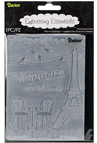 Darice Prägeschablone, Französisches Bistro, Plastik, transparent, 10,8 x 14,6 x 0,4 cm