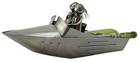 Wine Bodies ZB1090 Speed Boat Metal Wine Bottle Holder, Iron, Charcoal