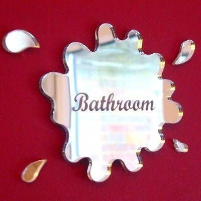 Servewell Engraved Puddle Door Sign Mirror - 12 X 11 Cm