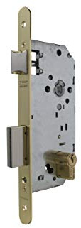 Tesa Assa Abloy 20307RHL Cerradura De Embutir Para Puertas De Madera Con Cilindro Latonado Entrada 70 mm, Frente Redondo 2030