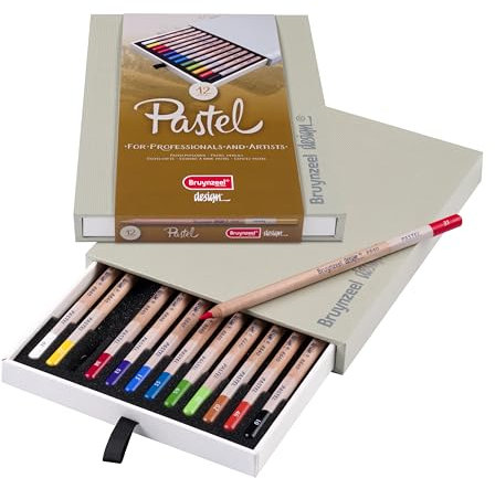 Bruynzeel design pastel, 12 Künstler-Pastelllstifte im Holzetui