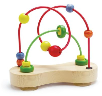 Hape Double Bubble Holzperlen-Labyrinth | Preisgekröntes pädagogisches Draht-Achterbahn-Sortier-Puzzle, frühes Entwicklungsspielzeug für Babys