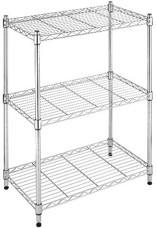 Whitmor 6060-3436 Supreme Kleines 3-Ebenen Regalsystem, Chrom