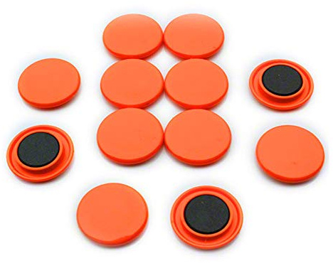 Large Orange Planning Office Magnets for Fridge, Whiteboard, Noticeboard, Filing Cabinet - 40mm dia x 8mm high - Pack of 120