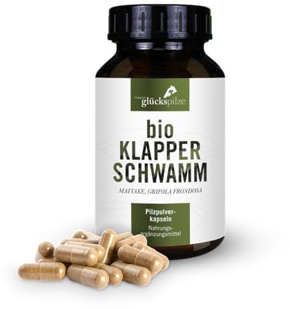 BIO Maitake Kapseln - Maitake Klapperschwamm Pilz Pulver Kapseln vom ganzen Pilz - Vitalpilz Grifola frondosa Pilzpulverkapseln ultrafein vermahlen - AT-BIO-701 Bio-Zucht in Österreich - 120 Stk