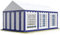 TOOLPORT Party-Zelt Festzelt 3x6 m Garten-Pavillon -Zelt PVC Plane 700 N in blau-weiß Wasserdicht