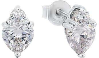 Amor Damen-Ohrstecker Herz 925 Silber rhodiniert Zirkonia weiß - 531993