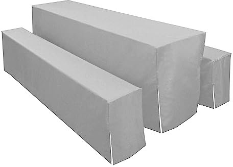 MODERNO Blickdichte 3tlg. Hussen-Set für Festzeltgarnituren - 70er Bierbank & Biertisch-Husse in Grau - Bierzeltgarnitur