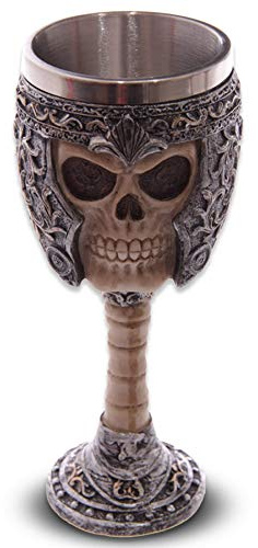 mtb more energy Kelch ''Fallen Warrior'' - Kriegerschädel mit Helm - Deko Horror Fantasy