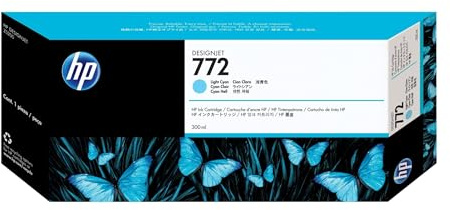 HP 772 Hellcyan, Original Druckerpatrone | Tinte für DesignJet Z5200, 300 ml (CN632A)