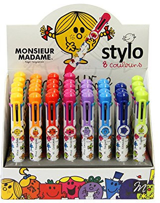 The Concept Factory Stylo 8 Couleurs - Stylos à bille (Clip-on retractable ballpoint pen, Noir, Bleu, Vert, Orange, Rose, Violet, Rouge, Jaune, Multicolore, 17 mm, 22 mm, 140 mm)