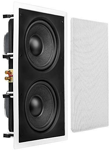 OSD Dual 8 in Wall Subwoofer 350W Reinforced Back Bridge, Easy Install, Paintable Grill, IWS88
