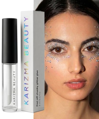 Cosmetic Glitter Glue with Peel Off Formula // Karizma Beauty // Festival Fixer Gel Face Body Skin Adhesive