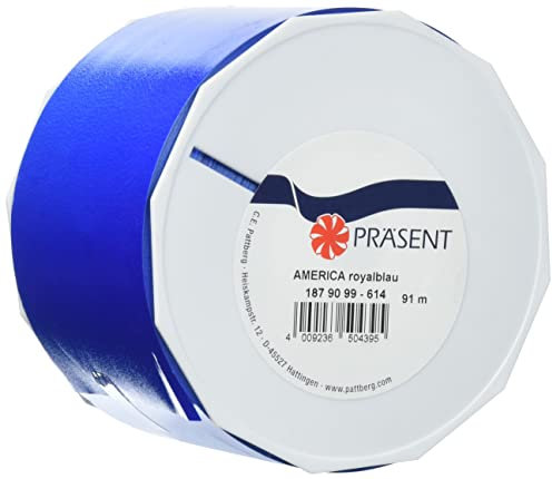 Präsent 90 mm 91 m AMERICA - Ringelband, royalblau