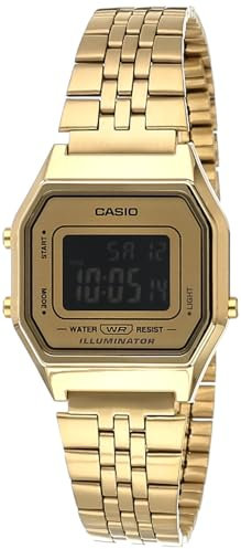Casio Femmes Digital Quartz Montre avec Bracelet en Acier Inoxydable plaqué LA680WGA-9B