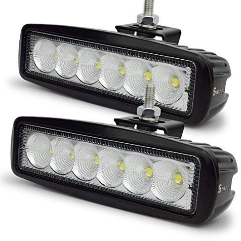 Safego Arbeitslicht 18W LED Scheinwerfer Flutlicht Arbeitsscheinwerfer bar Offroad Zusatzscheinwerfer Pack of 2