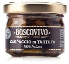 Boscovivo schwarze Trüffelscheiben im Glas, Trüffel in Scheiben, Tuber Aestivum, Sommertrüffel, gerieben, 50 g