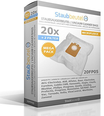 20 Sacs d'aspirateur pour PHILIPS: Cityline FC8400, HR8534, FC8723, PowerLife FC 8325, FC8021/03, Mobilo Plus, FC9175, Sydney HR 6999