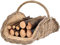 Holzkorb Woody aus Kubu-Rattan Naturrohr (Kubu Grau), Kaminkorb/Kaminholzkorb Natur mit Jute ausgeschlagen