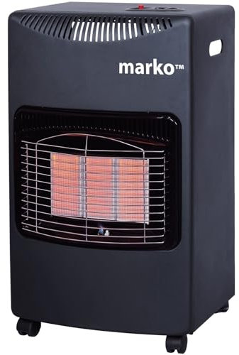 4.1KW Black Portable Gas Heater w/Free Regulator for 15KG Butane Gas Bottles Portable Freestanding Cabinet Workshop Garage Warmer