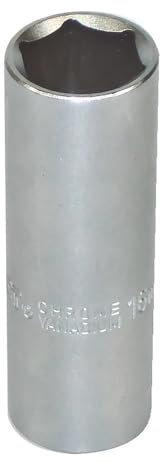 Douille longue 16 mm, acier au chrome vanadium, satinée, 6 pans,carré 1/2-12,7 mm - AUTOBEST