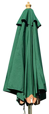 Hardwood Garden Parasol Umbrella - 2M Wide - (Dark Green)