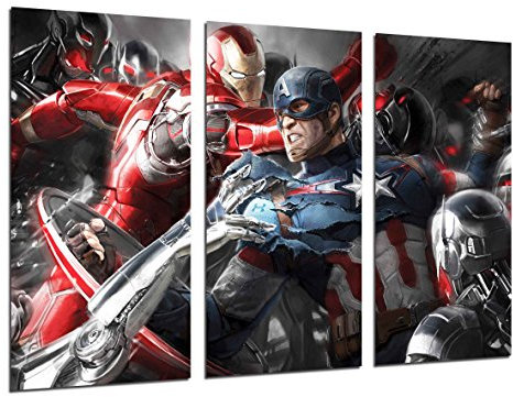 Wandbild - Bild Superheroe, Amerika, Iron Man, 97 x 62 cm, Holzdruck - XXL Format - Kunstdruck, 26300