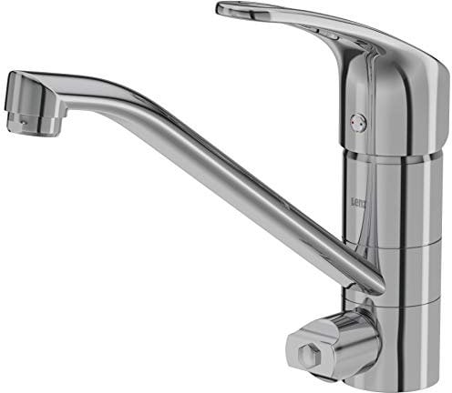 Lenz Küchenarmatur KELA Chrom – hochwertige Armatur mit praktischem Maschinenanschluss – 360 Grad schwenkbarer Auslauf – robust und langlebig - 44831002