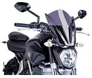 7016 - windschutzscheiben-haubenhandwindschutzscheibenzubehör naked new generation kompatibel mit Y.A.M.A.H.A. mt-07 2014-2017 FARBE DUNKEL GERÄUCHERT