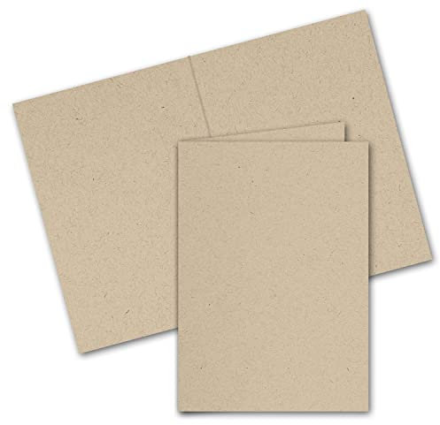 ARTOZ 50x Doppelkarten DIN A5 - Farbe: dessert (hellbraun cappuccino) - 14,8 x 21,0 cm - hochdoppelt - Serie Greenline