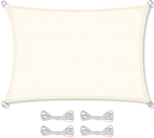 CelinaSun Voile d'ombragePare-Soleil Jardin Balcon Polyéthylène HDPE Respirant Rectangle 2 x 6 m Blanc crème