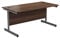Office Hippo Heavy Duty Rectangular Cantilever Desk + Integrated Cable Ports, Home Office or PC Desk - Silver Frame/Dark Walnut Top, 140cm x 80cm