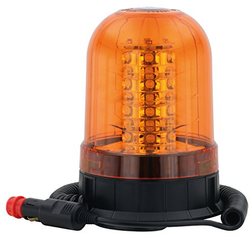 AdLuminis LED Rundumleuchte orange verschiedene Ausführungen, für 12V und 24V Spannung, Blinkleuchte Warnleuchte für Straßenverkehr KFZ (h - groß mit Magnetfuß)