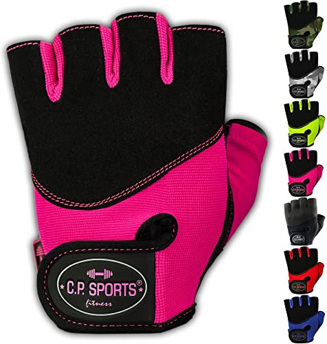 C.P. Sports Iron-Handschuh Komfort farbig Trainingshandschuh Fitness Handschuhe für Damen und Herren, Fitnesshandschuh, Krafttraining, Bodybuilding Neonpink