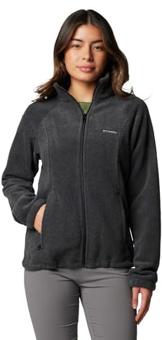 Columbia Womens Benton Springs Full Zip Fleece, Charcoal Heather, Medium