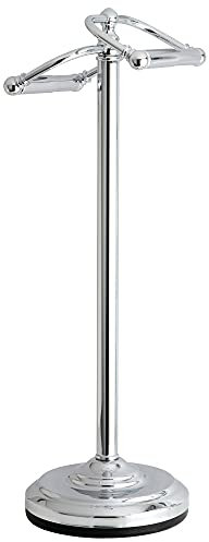 Kingston Brass Vintage Freestanding Brass Double Toilet Roll Holder, Polished Chrome