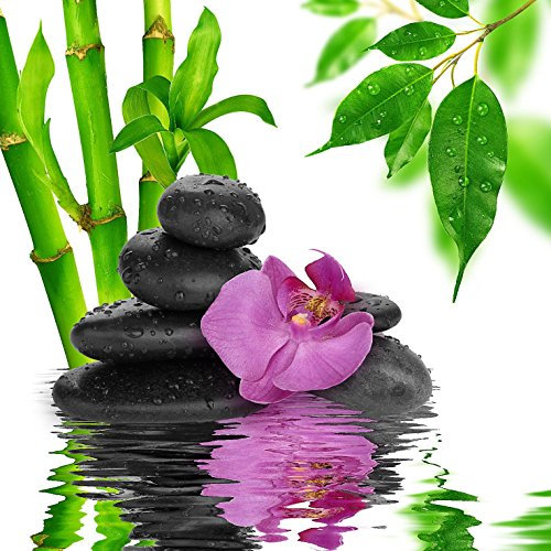 Stickersnews - Stickers muraux déco : Galets bambous zen réf 11024 Dimensions - 30x30cm