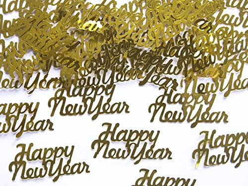 Happy New Year Konfetti 4x2cm 3g Tischdeko Silvester Party Streudeko Tischkonfetti Confetti Gold