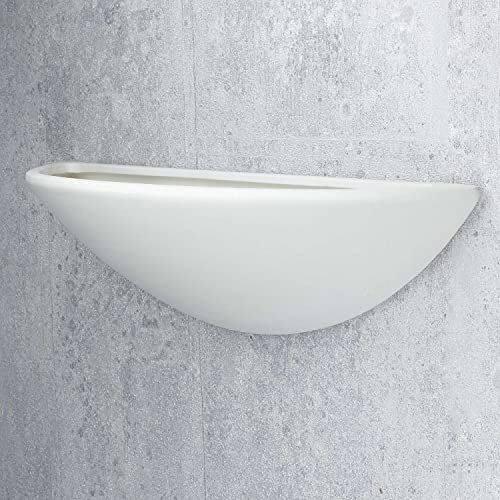 Wandleuchte in Weiß Bauhaus Design 1xE27 bis zu 60 Watt 230V aus Gips Keramik Schlafzimmer Küche Wohnzimmer Esszimmer Lampe Leuchten innen