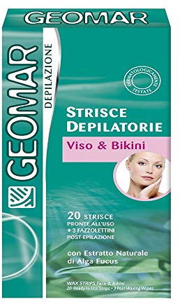 strisce depilatorie viso e bikini a freddo 20 strisce + 3 salviette