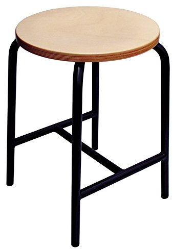 Lotz Hocker Modell 3155, Sitzhöhe 55 cm, Buche, Naturholzton, Rund, Industrial-Rustic