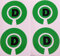Crown Green Lawn Indoor Bowls Adhesive Lettered Coloured Marker Labels Set of 4 (Green, D)