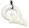 Drachensilber Walfluke Schmuck aus Knochen, handgefertigter Kettenschmuck inkl. Textilband, 4,5cm lang