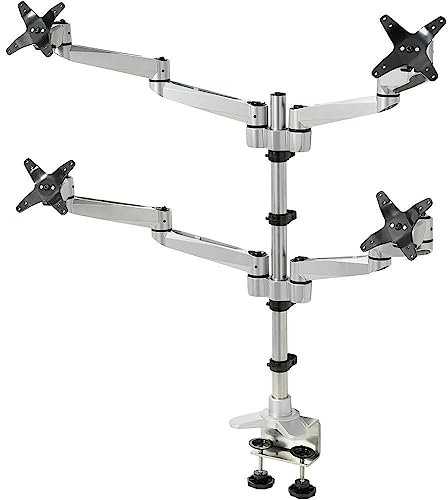 SpeaKa Professional SP-1624824 Swivel 4 fach 4fach Monitor-Tischhalterung 25,4 cm (10) - 68,6 cm (27) Silber-Schwarz