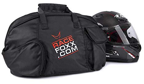 RACEFOXX Helmtasche, Motorradhelm, Helm, Tasche, Helmschutz, mit Flauschiger Fütterung und Visierfach
