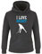Comedy Shirts - I Love Hockey - Kinder Hoodie - Schwarz/Weiss-Blau Gr. 104